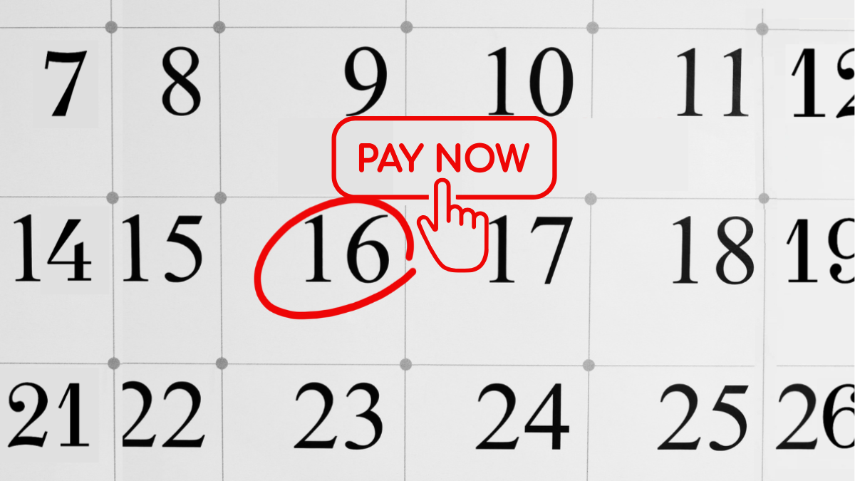 Calender with a bold text to pay